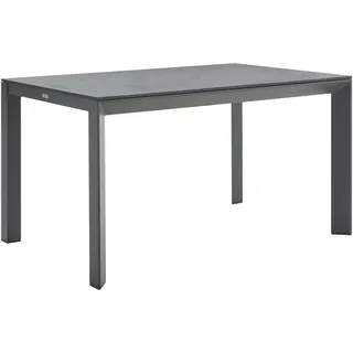 Amatio Basic Gartentisch, Anthrazit, Dunkelgrau, Metall, Kunststoff, rechteckig, eckig, 90x75x140 cm, UV-beständig, Gartenmöbel, Gartentische, Gartentische
