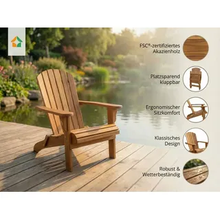 prestige home living outdoor Adirondack Liegestuhl 83 x 69 x 93 cm Braun