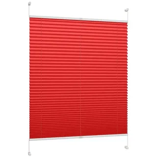 DécoProfi Plissee Plissee Klemmfix ohne Bohren, blickdicht, ohne Bohren, verspannt, Klemmfix, Stufenlos verstellbar rot 110 cm x 130 cm