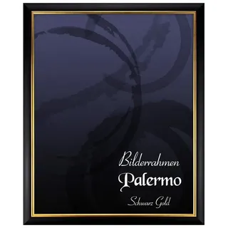 Einzelrahmen Bilderrahmen Palermo, (1 Stück), 70x90 cm, Schwarz Gold, Holz goldfarben|schwarz 70 cm x 90 cm