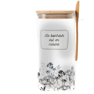 Bonbonniere mit Löffel 21 cm Yuma - Transparent Rund Amadeus Glas 10x12 cm
