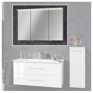 FACKELMANN Badezimmerspiegelschrank B.perfekt Spiegelschrank 100cm - Weiß