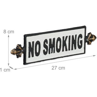 Relaxdays, Deko Objekt, Nicht-Rauchen-Schild (27 x 1 x 8 cm)