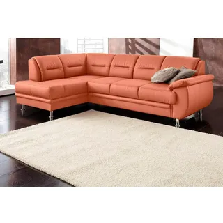 sit&more Ecksofa SIT & MORE "Mailand L-Form, B: 250 cm", orange (terrakotta), B:250cm H:85cm T:164cm, Luxus-Kunstleder;Kunstleder Softlux;NaturLEDER (echtes Rindleder)/Korpus passendes Kunstleder Softlux;Luxus-Microfaser Altara Nubuck (100% Polyester), Sofas, 