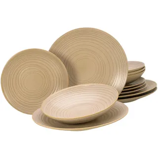 CreaTable Lava Stone Sand Tafelservice 12-tlg. sandbeige