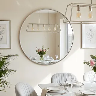 Spiegel OTTO HOME "Wandspiegel Addrik, wahlweise in 2 Größen 60x60cm oder 80x80cm", silber, B:60cm H:60cm, Glas, Spiegel, runde Form, in verschiedenen Farben