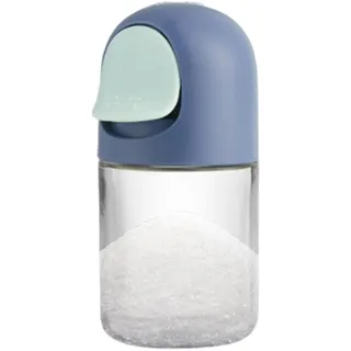 Visiblurry Gewürzstreuer | Mess-Salzstreuer Push-Typ Salzspender mit Deckel - Must Have für die Küche, Salzspender aus Glas für Meersalz und Gewürze