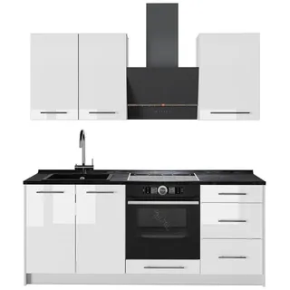 Vicco Küchenzeile Fame-Line 190 cm Weiß Hochglanz