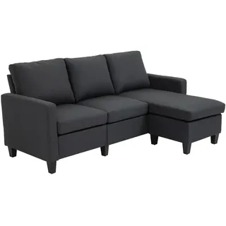 Homcom Ecksofa Stoffsofa L-Form Leinen