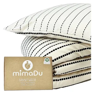mimaDu - Baby Bettwäsche Set aus Bio-Baumwolle GOTS (Oeko-Tex100) 100 x 135 cm - Kinderbettwäsche aus Kissenbezug und Deckenbezug für Jungen, Mädchen - Bettbezug für Babybett und Kinderbett (Boho)