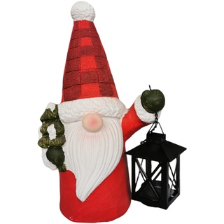Weihnachts Wichtel aus Keramik 31cm groß rot weiß Zwerg Kobold Weihnachtsmann Nikolaus Advent Weihnachten