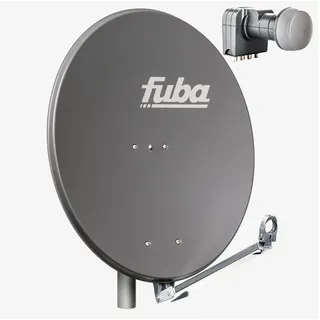Fuba DAL 804 A Sat Anlage Antenne Schüssel Spiegel Alu Anthrazit DEK 417 Quad LNB 4 Teilnehmer HDTV, 4K, 3D-kompatibel)