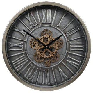 Rivanto Wanduhr Hamburg (Radaruhr mit sichtbarem Uhrwerk, gestanzter Stahl und römische Ziffern) silberfarben