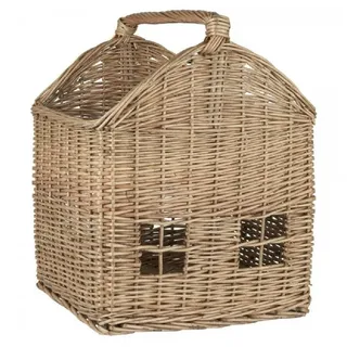 ib laursen Aufbewahrungskorb Korbhaus aus Rattan 30 x 32 x 40 cm grau