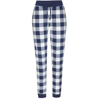 vivance dreams by lascana Schlafhose Pyjama-Hosen Dunkelblau/Weiß/Kariert 40/42