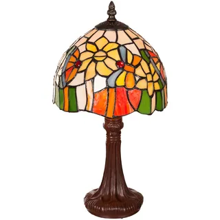 Birendy Tischlampe  Tiffany Blume bunt Tiff154 Motiv Lampe Dekorationslampe