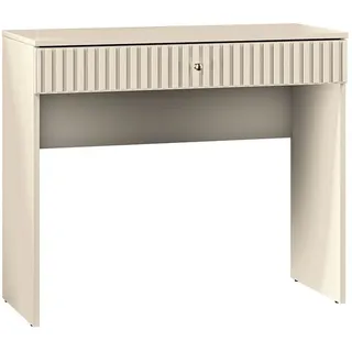 Lomadox Schminktisch SALOU-131, in kaschmir matt, Rillenoptik B/H/T ca. 92/78/40 cm beige|braun