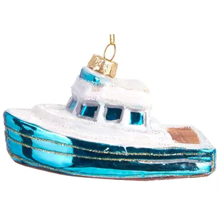BRUBAKER Boot - Handbemalte Weihnachtskugel aus Glas - Mundgeblasener Christbaumschmuck Figuren lustig Deko Anhänger Baumkugel - ca. 10.5 cm