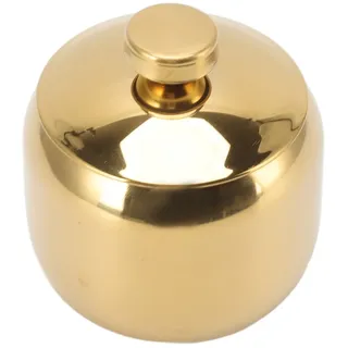 Gewürzgläser aus Edelstahl, Zuckerdose mit Deckel und Löffel, Salzstreuer, Höhe 6,2 cm, für Küche, Kaffee, Gewürze, zum Aufbewahren von Sesam, Currypulver, Chili-Pulver (Gold)