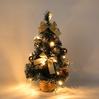 Weihnachtsbaum Klein Tannenbaum Künstlich 40 cm Tisch-Weihnachtsbaum Mini Künstlicher Weihnachtsbaum für Tisch-Deko-Party-Dekoration Weihnachtsbaum Weiß Weihnachtsbaum Holz Mini (Gold, One Size)