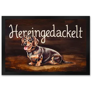 speecheese Fußmatte Hereingedackelt Fußmatte XXL in 50x75 cm mit Dackel 50 cm