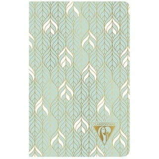 Clairefontaine 193396C Notizbuch Neo Deco Frühlings Sommer Kollektion, mit Fadenbindung, 9 x 14cm, 48 Blatt, liniert, 90g, elfenbeinfarbiges Papier, 1 Stück, Wassergrün