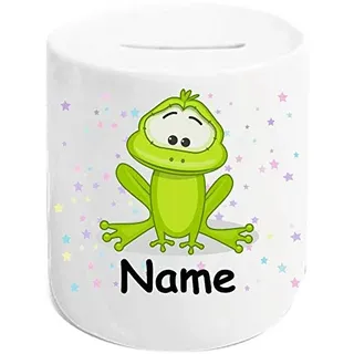 ShirtInStyle Spardose Sparschwein, Motiv Frosch, Kinder Tier Motive Namen Wunschtext