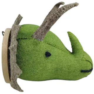 woolimals Triceratops Tobi Wanddekoobjekt Wolle grau/grün