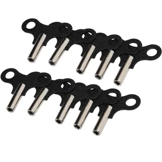 Shanrya Wanduhr-Aufzugsschlüssel, praktisches Zubehör für die Uhrenreparatur, geeignet für mechanische Tisch- und Wanduhren, Schwarz, 10er Pack