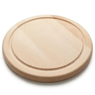 PEEWIT Schneidebrett Buche rund 20 cm mit Saftrille, Holzbrett zum Schneiden und Servieren von Vorspeisen, massives Buchenholz, Servierbrett für Brot, Fleisch, Käse, Obst und Gemüse