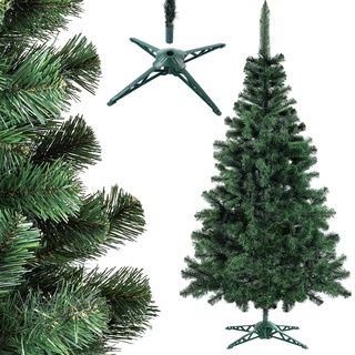 KADAX Künstlicher Weihnachtsbaum, Tannenbaum aus PVC-Folie, Naturgetreuer Christbaum 155-220cm, Kunsttanne mit stabilem Plastikständer, langlebige Kunsttannenbäume (Weihnachtself 155cm v2)