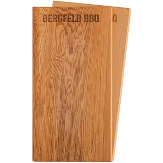 Bergfeld BBQ – 2 Stück Zedernholzbretter zum Grillen – 30x14x1 cm - Räucherbretter aus 100% kanadischem Western Red Cedar Holz – mehrfach verwendbar – für besonderes Grillaroma