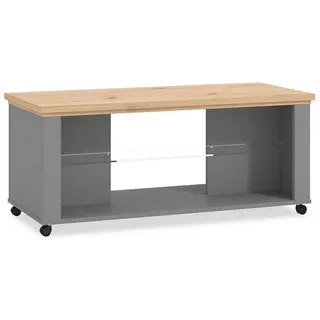 Homestyle4u Couchtisch Grau Eiche 114,5 x 49 x 0 cm