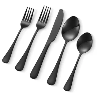 VEVOR 60-teiliges Goldbesteckset, lebensmittelechtes Edelstahlbesteck für 12 Personen, spiegelpoliertes Besteckset, spülmaschinenfestes Essgeschi... - Gold