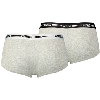 PUMA Damen Mini Shorts - Iconic, Soft Cotton Modal Stretch, Vorteilspack Grau L 4er Pack (2x2P)