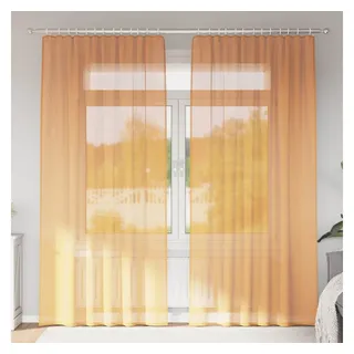 vidaXL Voile Vorhänge Schlaufen 140 x 225 cm Orange 2 Stk.