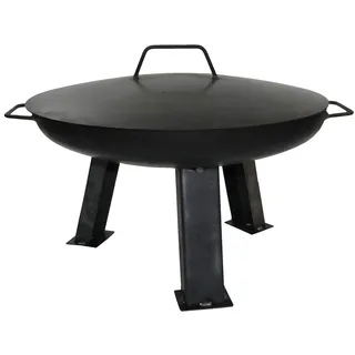 Wida Feuerschale Ø 550 mm Grillschale 55 cm inkl. 3 Füße und 2 Griffe und Deckel
