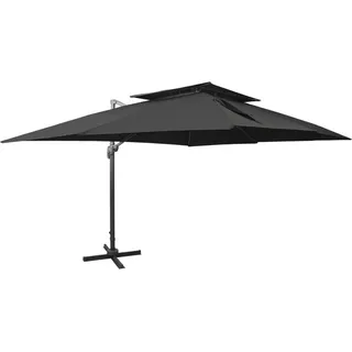 vidaXL Ampelschirm mit Lüftung 400 x 300 cm Schwarz