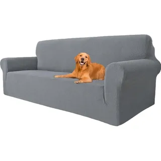 【3 € Rabatt ab 10 €】YSTYLE Stretch-Sofahusse, Couchbezüge für Sofa, Möbelschutz für Sofa mit elastischem Gummizug unten, 3-Sitzer, LM, Hellgrau