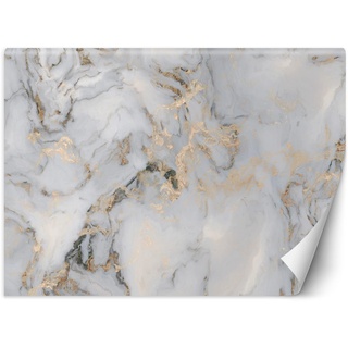 Feeby - 3d Tapete - Vlies - weißer Marmor - 350x245 cm, Fototapete Schlafzimmer - Deko Wohnzimmer - Wand Deko - Wandtapete XXL - Tapete - Wanddeko - Vliestapete - Stein