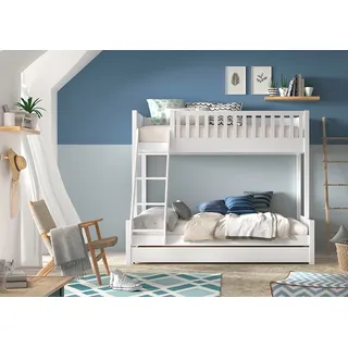 Vipack Etagenbett Scott 140 x 200 cm Kiefer massiv weiß