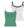 Ladies Contrast Basic Top 2-Pack Froggreen/Weiß 5XL