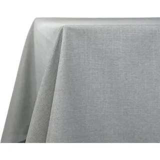 Decomira Tischdecke wasserabweisend Leinen-Optik - Fleckschutz, abwaschbar - Garten-Tischdecke Outdoor, Tischtuch Esstisch - Grau - 150x240 cm