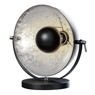 invicta INTERIOR riess-ambiente Moderne Tischlampe STUDIO 40 cm schwarz silber E27 Lampe mit Blattsilber Optik Tischleuchte Wohnzimmerlampe