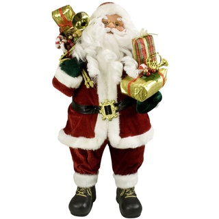 JEMIDI Hochwertiger Weihnachtsmann - in 4 verschiedenen Größen - Deko Nikolaus Santa Clause Figur Groß Weihnachts Deko Holz (Viggo, 60cm)