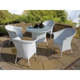 Zebra Gartenmöbel-Set Hastings weiß Tisch 110cm Durchmesser
