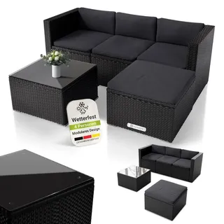 Juskys Punta Cana M Lounge-Set schwarz/dunkelgrau