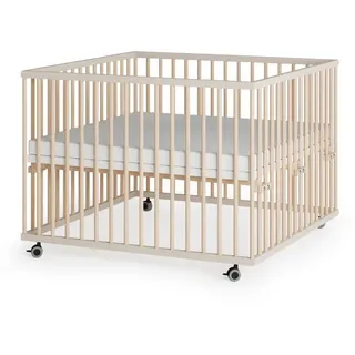 Sämann – make a difference. Laufgitter, Natur, Sand, Holz, Echtholz,Buche, 100x74x100 cm, Babymöbel, Laufstall Baby