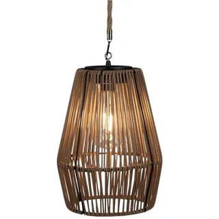 formano LED Laterne Solarlaterne Hängend IP44 Deko Gartenlaterne Flechtoptik warmweiß, LED fest integriert braun