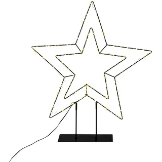 Led Stern Silhouette Mit Timer Und Dimmer - 50 X 30 Cm - Metall Schattenbild Beleuchtet Mit Fernbedienung - Advent Weihnachts Garten Aufsteller